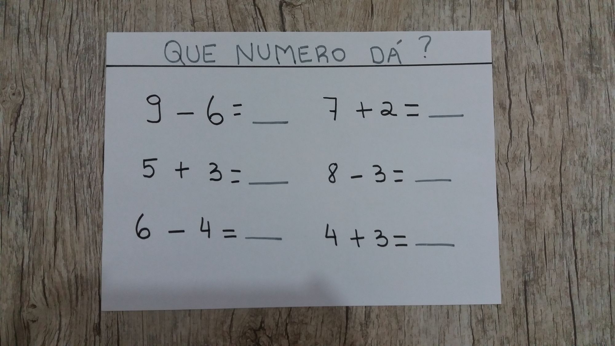 Que número dá? (Jardim II)