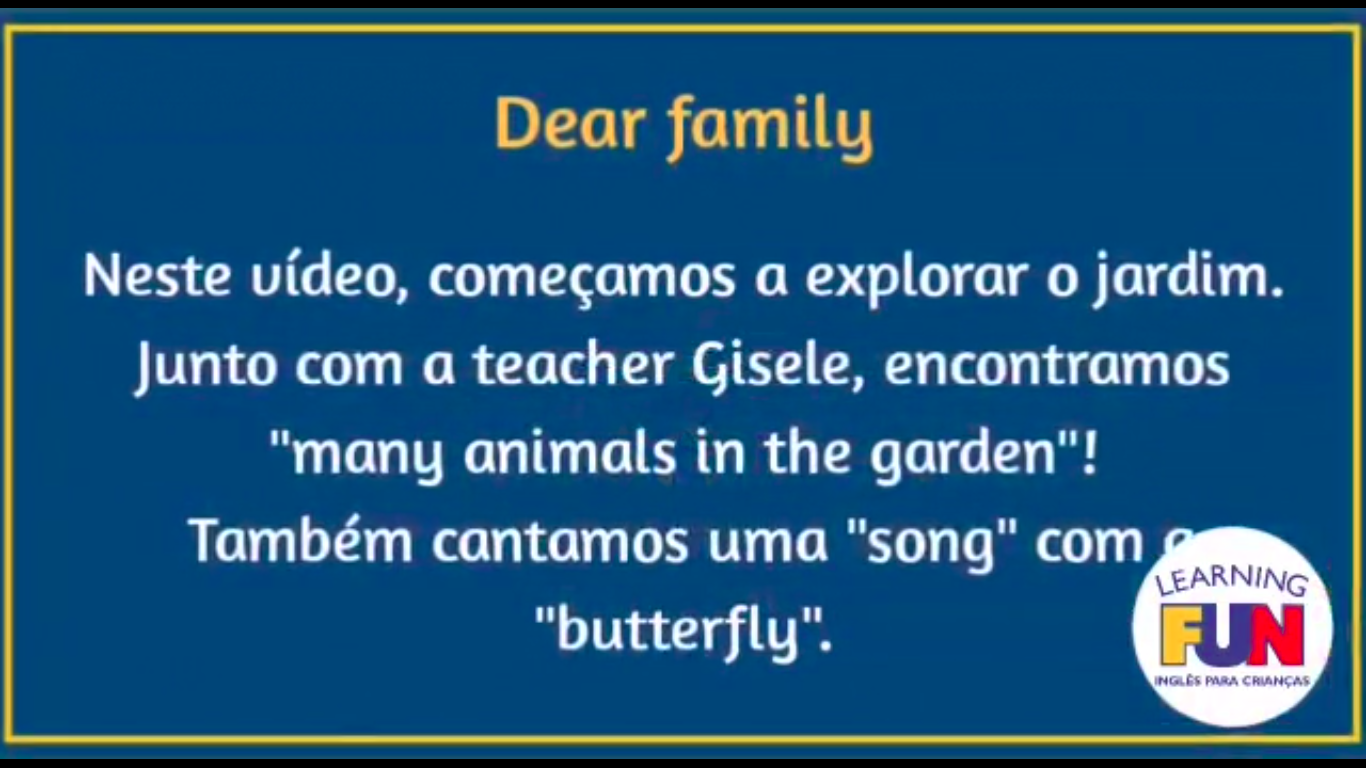 Inglês: animal in the garden (Maternal II B)